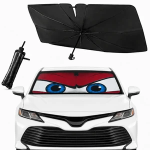 Car Windshield Sun Shade Umbrella, Univeral Fit Mid-Large Sedan & SUV | 57 x 31" Car Sun Visor, Foldable UV Heat Blocking Front Window Sunshade with Rearview Mirror Cutout, Angry Red Eyes Car Windshield Sun Shade Umbrella, Univeral Fit Mid-Large Sedan & SUV | 57 x 31" Car Sun Visor, Foldable UV Heat Blocking Front Window Sunshade with Rearview Mirror Cutout, Angry Red Eyes
