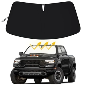 Premium Windshield Sun Shade for 2019-2025 2026 Dodge RAM 1500, Reflective 310T Material Front Window Sun Visor Blocks UV Rays Foldable Sunshade Premium Windshield Sun Shade for 2019-2025 2026 Dodge RAM 1500, Reflective 310T Material Front Window Sun Visor Blocks UV Rays Foldable Sunshade