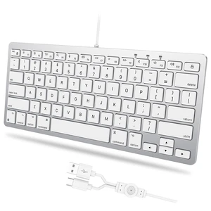 Wired Keyboard for Mac Users, 1 Cable 2 Plugs USB-C & USB-A, Silver | 78-key compact with scissor keys & 8° ergonomic tilt, for MacBook Neo/Pro/Air, Mac mini/Pro, iMac, MacOS 11.3+, Office & home Wired Keyboard for Mac Users, 1 Cable 2 Plugs USB-C & USB-A, Silver | 78-key compact with scissor keys & 8° ergonomic tilt, for MacBook Neo/Pro/Air, Mac mini/Pro, iMac, MacOS 11.3+, Office & home