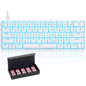 60% Mechanical Keyboard Gaming RGB Backlit with app Compact 61 Key Portable Mini Keyboard Blue MX Switch Compatible with Windows iMac Laptop PC Computer Office Gamer (White, red Switch) 60% Mechanical Keyboard Gaming RGB Backlit with app Compact 61 Key Portable Mini Keyboard Blue MX Switch Compatible with Windows iMac Laptop PC Computer Office Gamer (White, red Switch)