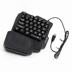 One-Handed Gaming Keyboard, Wired RGB Mechanical Keyboard with 35 Keys, Ergonomic Palm Rest for PC Mobile One-Handed Gaming Keyboard, Wired RGB Mechanical Keyboard with 35 Keys, Ergonomic Palm Rest for PC Mobile