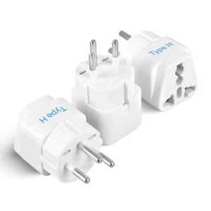 Israel Power Adapter Travel Universal Plug,Works in Palestine,Jerusalem,Holy City-Perfect for Charging your Electronic Devices (Type H)- Safe Grounded Connection-3 Pack (GP-14-3PK),White Israel Power Adapter Travel Universal Plug,Works in Palestine,Jerusalem,Holy City-Perfect for Charging your Electronic Devices (Type H)- Safe Grounded Connection-3 Pack (GP-14-3PK),White
