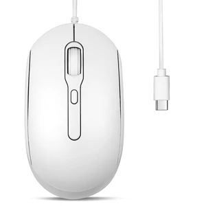 PERIMICE-222CW USB Type C Wired Optical Mouse, Adjustable DPI 1200/1600/2000, Silent Click, 5.9 Ft Cable, Compatible with Tablets Laptops PCs, White PERIMICE-222CW USB Type C Wired Optical Mouse, Adjustable DPI 1200/1600/2000, Silent Click, 5.9 Ft Cable, Compatible with Tablets Laptops PCs, White