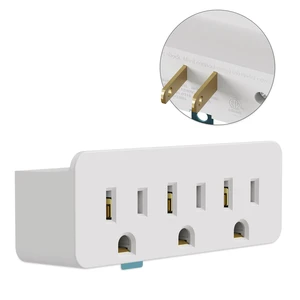 2-Prong to 3-Prong Outlet Adapter, Polarized Triple Outlet Converter, Plug Extender Power Strip, Turn 2-Prong Outlet to 3 Ground Outlets, Wall Plug Splitter with 3 AC Outlets, ETL Listed, 1875W, White 2-Prong to 3-Prong Outlet Adapter, Polarized Triple Outlet Converter, Plug Extender Power Strip, Turn 2-Prong Outlet to 3 Ground Outlets, Wall Plug Splitter with 3 AC Outlets, ETL Listed, 1875W, White
