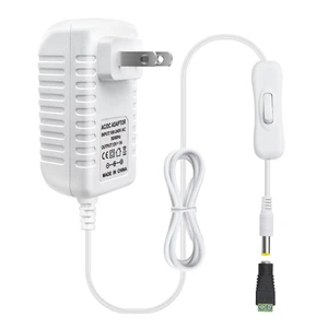 12V Power Supply, 12 Volt 1A 12W DC Power Supply with On Off Switch, White Switching LED Power Adapter, AC 110V to 12V Transformer Plug for LED Strip Lights with 5.5/2.1 DC Female Connector 12V Power Supply, 12 Volt 1A 12W DC Power Supply with On Off Switch, White Switching LED Power Adapter, AC 110V to 12V Transformer Plug for LED Strip Lights with 5.5/2.1 DC Female Connector