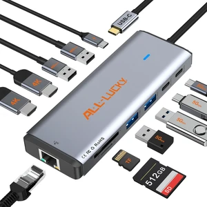 12-in-1 USB C Docking Station with Dual Monitor for Laptops/Desktop/PC | Plug&play-100W PD, Dual 4K HDMI, Ethernet, 4 USB-A(2x3.0,2x2.0), 2 USB-C 3.0, SD/TF, For Mac/Dell/HP/Lenovo/Surface 12-in-1 USB C Docking Station with Dual Monitor for Laptops/Desktop/PC | Plug&play-100W PD, Dual 4K HDMI, Ethernet, 4 USB-A(2x3.0,2x2.0), 2 USB-C 3.0, SD/TF, For Mac/Dell/HP/Lenovo/Surface