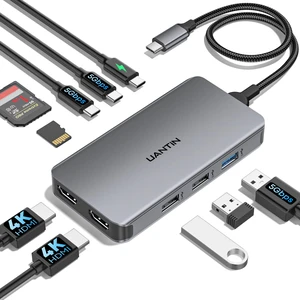 USB C Docking Station Dual Monitor for Laptop, 10-in-1 Dock HDMI Hub | Laptop Docking Station with 4K HDMI, 2 USB-C, 3 USB-A, 100W PD, SD/Micro SD, USBC Multiport Adapter Dongle for Dell, HP USB C Docking Station Dual Monitor for Laptop, 10-in-1 Dock HDMI Hub | Laptop Docking Station with 4K HDMI, 2 USB-C, 3 USB-A, 100W PD, SD/Micro SD, USBC Multiport Adapter Dongle for Dell, HP
