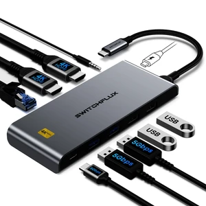 USB C Docking Station Dual Monitor, 10-in-1 USBC Hub with 2 HDMI | Laptop USB C Dock 4K@30Hz Display,100W PD,5Gbps USB A&C,1Gbps Ethernet Compatible for USB C Laptops, Dell, HP, and More USB C Docking Station Dual Monitor, 10-in-1 USBC Hub with 2 HDMI | Laptop USB C Dock 4K@30Hz Display,100W PD,5Gbps USB A&C,1Gbps Ethernet Compatible for USB C Laptops, Dell, HP, and More