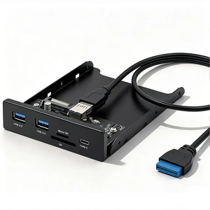 Upgrade Your Old PC Case - 3.5 Inch Front Panel Hub, USB 3.0 with 2 USBA + 1 USBC Ports, 3.5" Bay USBC Front Panel for Desktop with SD/microSD Card Reader, Easy DIY Installation Upgrade Your Old PC Case - 3.5 Inch Front Panel Hub, USB 3.0 with 2 USBA + 1 USBC Ports, 3.5" Bay USBC Front Panel for Desktop with SD/microSD Card Reader, Easy DIY Installation