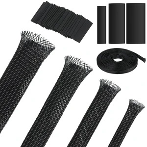 65.6ft Braided Cable Sleeve Expandable Wire Sheathing(Black) | with 120 Heat Shrink Tubing 1/4 in 2/5 in 1/2 in 3/4 in Wire Sleeve Cord Management for Television Audio Computer Video Pets 65.6ft Braided Cable Sleeve Expandable Wire Sheathing(Black) | with 120 Heat Shrink Tubing 1/4 in 2/5 in 1/2 in 3/4 in Wire Sleeve Cord Management for Television Audio Computer Video Pets