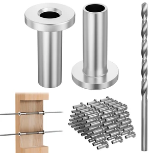 Cable Railing Protector Sleeves - 50 Pack T316 Stainless Steel Protective Sleeves - 1/8" 3/16" 5/32" Deck Cable Railing Hardware Kit for Wood Posts Cable Railing Protector Sleeves - 50 Pack T316 Stainless Steel Protective Sleeves - 1/8" 3/16" 5/32" Deck Cable Railing Hardware Kit for Wood Posts