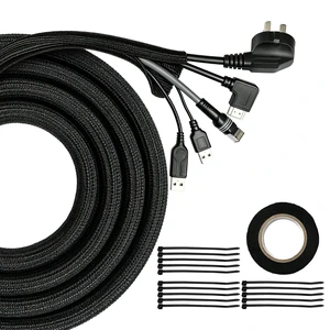 Cable Management Sleeve,25ft 1/2in Cord Protectors from Pets No Chew Braided Wire Loom Automotive, Split Loom Tubing, Mesh Cable Sleeve for USB Cable Power Cord Audio Cable Cord Organizer Cable Management Sleeve,25ft 1/2in Cord Protectors from Pets No Chew Braided Wire Loom Automotive, Split Loom Tubing, Mesh Cable Sleeve for USB Cable Power Cord Audio Cable Cord Organizer