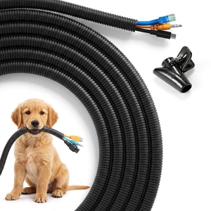 25ft - 1/2 inch Wire Loom Tubing, Split Cable Sleeves Black Wire Loom Automotive with Installation Tool, Flame Retardant Cord Protectors from Pets no Chew 25ft - 1/2 inch Wire Loom Tubing, Split Cable Sleeves Black Wire Loom Automotive with Installation Tool, Flame Retardant Cord Protectors from Pets no Chew