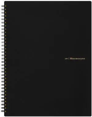 Mnemosyne Spiral Notebook, 140 Pages, A4 8.27"x11.69", 5mm Dot Grid | Professional Black Cover, Dotted Paper, Twin-Wire Bound To Lay Flat, Perforated Pages, For School & Office, Made in Japan Mnemosyne Spiral Notebook, 140 Pages, A4 8.27"x11.69", 5mm Dot Grid | Professional Black Cover, Dotted Paper, Twin-Wire Bound To Lay Flat, Perforated Pages, For School & Office, Made in Japan