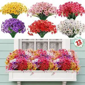 22 Pack Artificial Flowers for Outdoor Indoor Fake Plants(Multi-Colour) | Faux Silk Flowers for Outdoors Outside Front Porch Hanging Planter Window Box Garden Spring Decoration 22 Pack Artificial Flowers for Outdoor Indoor Fake Plants(Multi-Colour) | Faux Silk Flowers for Outdoors Outside Front Porch Hanging Planter Window Box Garden Spring Decoration