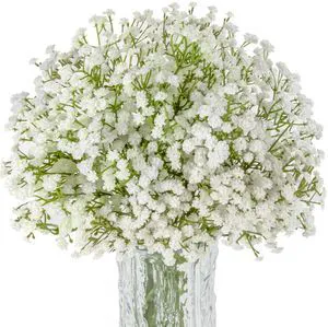 10 Babys Breath Artificial Flowers - White Fake Gypsophila for Wedding | Realistic Faux Flores Artificiales Bouquet for Vase, Wedding Centerpieces, Baby Shower, Home Indoor Decor, Floral Arrangement 10 Babys Breath Artificial Flowers - White Fake Gypsophila for Wedding | Realistic Faux Flores Artificiales Bouquet for Vase, Wedding Centerpieces, Baby Shower, Home Indoor Decor, Floral Arrangement