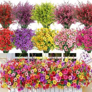 24 Bundles Artificial Flowers for Outdoors UV Resistant Decor | Realistic Silk Violet Lavender, UV Resistant Fake Flowers, Ideal Spring Decor for Patio Porch, Yard Planter & Home, 5 Colors 24 Bundles Artificial Flowers for Outdoors UV Resistant Decor | Realistic Silk Violet Lavender, UV Resistant Fake Flowers, Ideal Spring Decor for Patio Porch, Yard Planter & Home, 5 Colors