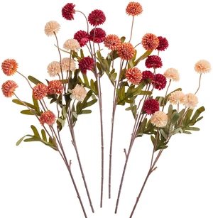 Orange Fake Silk Pompon Mums Artificial Fall Flowers with Stems | 6Pcs Faux Silk Mini Chrysanthemums for Wedding Centerpieces, DIY Floral Arrangements, Home Party Fall Decor Orange Fake Silk Pompon Mums Artificial Fall Flowers with Stems | 6Pcs Faux Silk Mini Chrysanthemums for Wedding Centerpieces, DIY Floral Arrangements, Home Party Fall Decor
