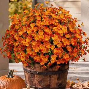 8 Bundles Artificial Flowers for Outdoors Faux Mums for Outdoor Planters UV Resistant Fake Fall Flowers Orange Daisy Bulk for Home Gardenr Window Box Pathway Plante Wedding Decor (Orange) 8 Bundles Artificial Flowers for Outdoors Faux Mums for Outdoor Planters UV Resistant Fake Fall Flowers Orange Daisy Bulk for Home Gardenr Window Box Pathway Plante Wedding Decor (Orange)