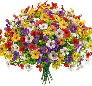 12 Bundles Artificial Daisy Fake Flowers for Outdoors, UV Resistant Colorful Silk Faux Flowers for Spring Home Porch Garden Decor 12 Bundles Artificial Daisy Fake Flowers for Outdoors, UV Resistant Colorful Silk Faux Flowers for Spring Home Porch Garden Decor