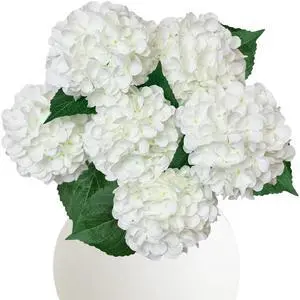 6PCS White Hydrangea Artificial Flowers, Bulk Silk Fake Flower with Stems, Faux Hydrangeas Bouquets for Home Décor, Wedding, Party, and Office Table Centerpieces. 6PCS White Hydrangea Artificial Flowers, Bulk Silk Fake Flower with Stems, Faux Hydrangeas Bouquets for Home Décor, Wedding, Party, and Office Table Centerpieces.