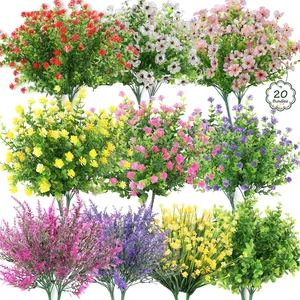 20 Bundles Realistic Artificial Flowers Bulk for Outdoors, UV Resistant | Real Touch Faux Silk Wildflowers and Fake Lavender Plant for Outside Garden Patio Porch Window Box Planter Decoration 20 Bundles Realistic Artificial Flowers Bulk for Outdoors, UV Resistant | Real Touch Faux Silk Wildflowers and Fake Lavender Plant for Outside Garden Patio Porch Window Box Planter Decoration