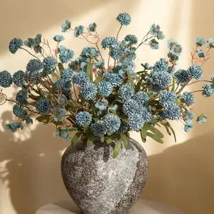 8 Pcs Fake Mums Kiku Flowers Artificial with Wild Flowers Bulk, Blue Silk Flower Arrangements Decor Floral Centerpieces For Tables Artificial Fall Flowers for Vase DIY Bouquet Coffee Dining Home 8 Pcs Fake Mums Kiku Flowers Artificial with Wild Flowers Bulk, Blue Silk Flower Arrangements Decor Floral Centerpieces For Tables Artificial Fall Flowers for Vase DIY Bouquet Coffee Dining Home