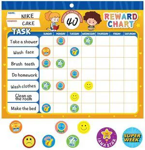 32 Chore Charts Behavior Reward Chart System, Sticker Chore Chart Pad with 2328 Stickers,12.2" x 9.8" Colorful Design Magnetic Reward Chart to Develop Responsibility & Good Habits. 32 Chore Charts Behavior Reward Chart System, Sticker Chore Chart Pad with 2328 Stickers,12.2" x 9.8" Colorful Design Magnetic Reward Chart to Develop Responsibility & Good Habits.
