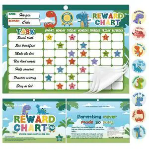 Behavior Reward Chart for Kids at Home, 11.8"x8.3" Chore Charts | Dinosaur Magnetic Sticker Chart with 32 Behavior Charts2112 Star Stickers, 48 Themed Stickers for Multiple Kids Classroom Behavior Reward Chart for Kids at Home, 11.8"x8.3" Chore Charts | Dinosaur Magnetic Sticker Chart with 32 Behavior Charts2112 Star Stickers, 48 Themed Stickers for Multiple Kids Classroom