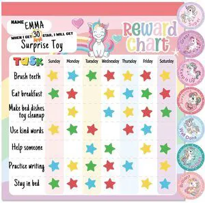 Reward Chart for Kids Unicorn Magnetic Kids Behavior Chart | Pad With 26 Chore Charts, 1920 Star Stickers, 49 Incentive Stickers, Responsibility Chart for Kids Girls Toddlers Reward Chart for Kids Unicorn Magnetic Kids Behavior Chart | Pad With 26 Chore Charts, 1920 Star Stickers, 49 Incentive Stickers, Responsibility Chart for Kids Girls Toddlers