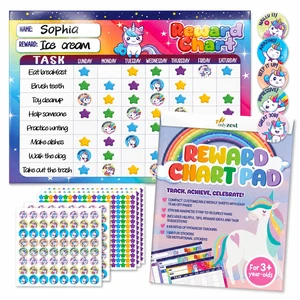 Magnetic Reward Chart for Kids - Unicorn Chore Chart | Behavior Sticker Chart with 26 Chore Sheets & 1728 Stickers - Motivate Responsibility & Good Habits at Home & Classroom Magnetic Reward Chart for Kids - Unicorn Chore Chart | Behavior Sticker Chart with 26 Chore Sheets & 1728 Stickers - Motivate Responsibility & Good Habits at Home & Classroom