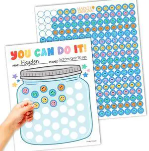 Sticker Chart for Kids Behavior at Home and Back to School Reward Charts | Glass Jar Behavior Chart for Kids at Home, Incentive Sticker Sheets for Children Behavior, Star Chart for Rewards Sticker Chart for Kids Behavior at Home and Back to School Reward Charts | Glass Jar Behavior Chart for Kids at Home, Incentive Sticker Sheets for Children Behavior, Star Chart for Rewards