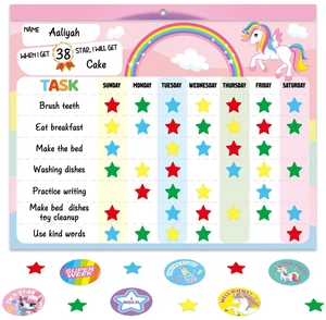 Unicorn Behavior Reward Chart System for Kids Girls Toddlers | Magnetic, Customizable, 30 Chore Chart Sheets, 1920 Star Stickers, 96 Incentive Stickers Unicorn Behavior Reward Chart System for Kids Girls Toddlers | Magnetic, Customizable, 30 Chore Chart Sheets, 1920 Star Stickers, 96 Incentive Stickers