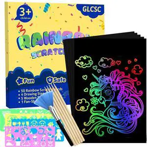 Scratch Art for Kids, 60 Pcs Rainbow Scratch Paper Art Kit with Gift Box | Arts and Crafts for Kids, Scratch Art Supplies, Fun Kid Activities for Classroom, Travel, Homeschool and Creative Play Scratch Art for Kids, 60 Pcs Rainbow Scratch Paper Art Kit with Gift Box | Arts and Crafts for Kids, Scratch Art Supplies, Fun Kid Activities for Classroom, Travel, Homeschool and Creative Play