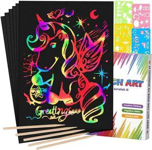 60 PCS Rainbow Scratch Art Paper for Kids, Magic Scratch Paper Off Set Art and Craft Supplies, Black Scratch Pads Party Game Activities Birthday Gifts for Girls Boys 3 4 5 6 7 8 9 Years Old 60 PCS Rainbow Scratch Art Paper for Kids, Magic Scratch Paper Off Set Art and Craft Supplies, Black Scratch Pads Party Game Activities Birthday Gifts for Girls Boys 3 4 5 6 7 8 9 Years Old