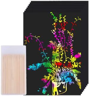 60 Pcs Scratch Art Rainbow Sets Magic Crafts Supplies Kits | easter gifts for kids 3-12 Birthday, party, classroom games 60 Pcs Scratch Art Rainbow Sets Magic Crafts Supplies Kits | easter gifts for kids 3-12 Birthday, party, classroom games