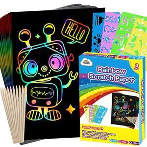 100Pcs Rainbow Scratch Paper Art Gifts, Arts and Crafts for Kids Toys | Rainbow Art Scratch for Girls Boys Christmas Birthday Gifts, Bulk Travel Games Activities Toys, Party Favors for Kids 100Pcs Rainbow Scratch Paper Art Gifts, Arts and Crafts for Kids Toys | Rainbow Art Scratch for Girls Boys Christmas Birthday Gifts, Bulk Travel Games Activities Toys, Party Favors for Kids