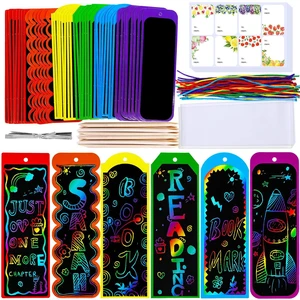 48 Sets 6 Styles Magic Color Scratch Bookmarks Craft Kits Rainbow Scratch Paper Art Sets for Kids Students Party Favors DIY Bookmarks Bulk with Scratching Tools Ribbons for Classroom Activities 48 Sets 6 Styles Magic Color Scratch Bookmarks Craft Kits Rainbow Scratch Paper Art Sets for Kids Students Party Favors DIY Bookmarks Bulk with Scratching Tools Ribbons for Classroom Activities