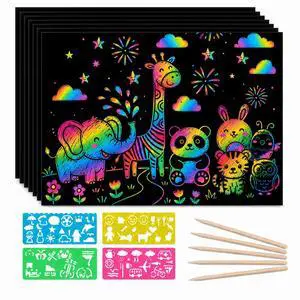 Rainbow Scratch Paper Art for Kids - 70 PCS Magic Scratch Art Kit, Mess Free Crafts for Girls Boys Ages 3-12, Easter Basket Stuffers Birthday Party Favors Classroom Prizes Gifts Rainbow Scratch Paper Art for Kids - 70 PCS Magic Scratch Art Kit, Mess Free Crafts for Girls Boys Ages 3-12, Easter Basket Stuffers Birthday Party Favors Classroom Prizes Gifts