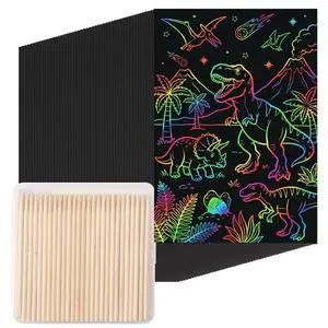 120Pcs Scratch Art Paper Set, 60 Magic Black Rainbow Sheets and 60 Wooden Styluses, Bulk Craft Kits for Classroom Party Favors, DIY Christmas Birthday Gifts for Women Men 120Pcs Scratch Art Paper Set, 60 Magic Black Rainbow Sheets and 60 Wooden Styluses, Bulk Craft Kits for Classroom Party Favors, DIY Christmas Birthday Gifts for Women Men