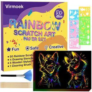60 Pcs Scratch Art for Kids, Ages 3-8, Rainbow Scratch Paper Kit, Magic Scratch Off Art Craft Set, Mess-Free Kids Craft Supplies, Easter Basket Stuffers, Christmas Toys 60 Pcs Scratch Art for Kids, Ages 3-8, Rainbow Scratch Paper Kit, Magic Scratch Off Art Craft Set, Mess-Free Kids Craft Supplies, Easter Basket Stuffers, Christmas Toys
