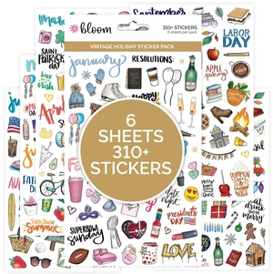 Holiday Seasonal Planner Sticker Sheets - Vintage Seasonal Sticker Pack - Removable & Repositionable - Over 310 Stickers Per Pack! Holiday Seasonal Planner Sticker Sheets - Vintage Seasonal Sticker Pack - Removable & Repositionable - Over 310 Stickers Per Pack!
