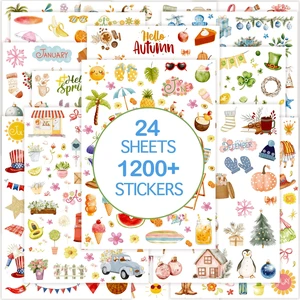 Planner Stickers (24 Page, 1000+ Stickers, Multicolor, Paper, Vintage Style, Holiday & Seasonal Themed, Planner & Scrapbook Accessories) Planner Stickers (24 Page, 1000+ Stickers, Multicolor, Paper, Vintage Style, Holiday & Seasonal Themed, Planner & Scrapbook Accessories)