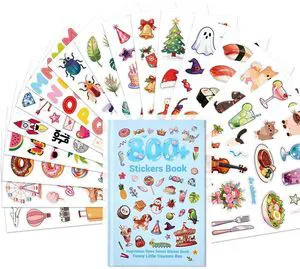 800+ Cute Stickers for Kids, 60-Page Sticker Book with Funny, Aesthetic & Scrapbook Stickers, Journaling Stickers for Scrapbooking Supplies, Planners, Crafts, Rewards, Girls Ages 6+(Blue) 800+ Cute Stickers for Kids, 60-Page Sticker Book with Funny, Aesthetic & Scrapbook Stickers, Journaling Stickers for Scrapbooking Supplies, Planners, Crafts, Rewards, Girls Ages 6+(Blue)