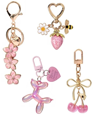 4 PCS Bag Charms for Handbags, Cute Cherry Keychain Purse Accessories | Pink Key Chains for Women, Kawaii Purse Charms for Tote Bags Backpacks 4 PCS Bag Charms for Handbags, Cute Cherry Keychain Purse Accessories | Pink Key Chains for Women, Kawaii Purse Charms for Tote Bags Backpacks