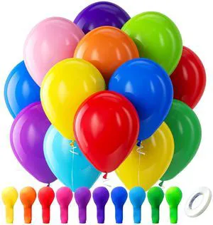 Assorted Latex Rainbow Balloons 100 Pack 12 inch | Bright Color Balloons for Birthday Bridal Shower Wedding Party Decorations Assorted Latex Rainbow Balloons 100 Pack 12 inch | Bright Color Balloons for Birthday Bridal Shower Wedding Party Decorations