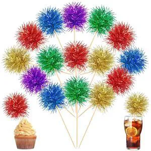 100 Pcs Cupcake Toppers Classic, Bright Color | Firework Foil Design for Sparkle Decoration, Cocktail Fruit Picks, Christmas Birthday New Year Wedding Graduation Party Use 100 Pcs Cupcake Toppers Classic, Bright Color | Firework Foil Design for Sparkle Decoration, Cocktail Fruit Picks, Christmas Birthday New Year Wedding Graduation Party Use