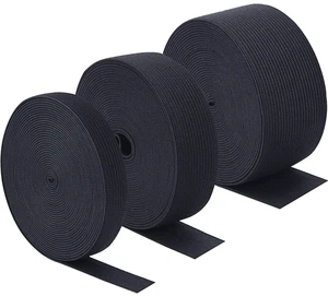 3 Rolls Sewing Stretch Elastic Band Spool, 3/5, 1, 1-1/2 Inch in Width, 5.5 Yards/Roll (Black) 3 Rolls Sewing Stretch Elastic Band Spool, 3/5, 1, 1-1/2 Inch in Width, 5.5 Yards/Roll (Black)