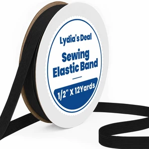 Elastic Band for Sewing 1/2 Inch Wide 12 Yards, Durable & Soft High Elasticity Stretch Elastic Bands Cord for Sewing, Waistbands, Pants, DIY Crafts, Black Elastic Band for Sewing 1/2 Inch Wide 12 Yards, Durable & Soft High Elasticity Stretch Elastic Bands Cord for Sewing, Waistbands, Pants, DIY Crafts, Black