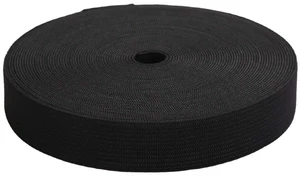 1 Inch by 20 Yard Black Heavy Stretch High Elasticity Elastic Spool Knit Elastic Bands for Sewing 1 Inch by 20 Yard Black Heavy Stretch High Elasticity Elastic Spool Knit Elastic Bands for Sewing